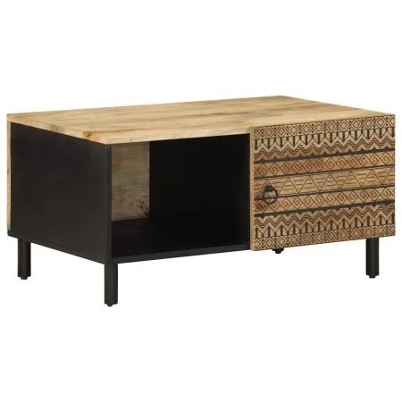 Solid rough black mango wood coffee table 80x50x40 cm by , Coffee table - Ref: Foro24-4018632, Price: 71,50 €, Discount: %