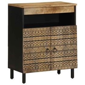 Aparador de madera maciza de mango rugosa 60x33,5x75 cm de , Almacenamiento para CD y DVD - Ref: Foro24-4018653, Precio: 108,...