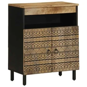 Solid rough mango wood sideboard 60x33.5x75 cm by , CD and DVD storage - Ref: Foro24-4018653, Price: 106,32 €, Discount: %