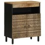 Solid rough mango wood sideboard 60x33.5x75 cm by , CD and DVD storage - Ref: Foro24-4018653, Price: 106,32 €, Discount: %
