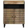Solid rough mango wood sideboard 60x33.5x75 cm by , CD and DVD storage - Ref: Foro24-4018653, Price: 106,32 €, Discount: %