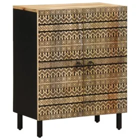 Solid rough mango wood sideboard 60x33.5x75 cm by , Lockers and storage cabinets - Ref: Foro24-4018630, Price: 111,42 €, Disc...