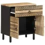 Mesita de noche madera maciza de mango rugosa negro 50x33x60 cm de , Mesitas de noche - Ref: Foro24-4018639, Precio: 74,50 €,...