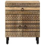 Mesita de noche madera maciza de mango rugosa negro 50x33x60 cm de , Mesitas de noche - Ref: Foro24-4018639, Precio: 75,46 €,...