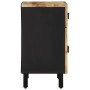 Mesita de noche madera maciza de mango rugosa negro 50x33x60 cm de , Mesitas de noche - Ref: Foro24-4018639, Precio: 75,46 €,...