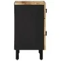 Mesita de noche madera maciza de mango rugosa negro 50x33x60 cm de , Mesitas de noche - Ref: Foro24-4018639, Precio: 74,50 €,...