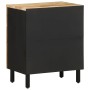 Mesita de noche madera maciza de mango rugosa negro 50x33x60 cm de , Mesitas de noche - Ref: Foro24-4018639, Precio: 75,46 €,...