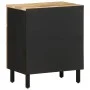 Mesita de noche madera maciza de mango rugosa negro 50x33x60 cm de , Mesitas de noche - Ref: Foro24-4018639, Precio: 74,50 €,...