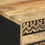 Mesita de noche madera maciza de mango rugosa negro 50x33x60 cm de , Mesitas de noche - Ref: Foro24-4018639, Precio: 75,46 €,...