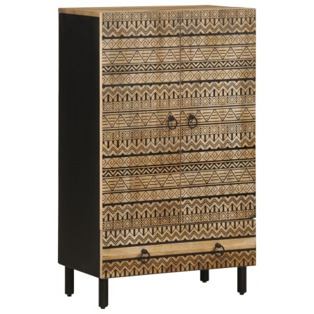 Massiver Mangoholz-Sideboard mit rauer Oberfläche 60x33,5x110 cm von , CD- und DVD-Speicher - Ref: Foro24-4018658, Preis: 151...