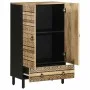 Solid rough mango wood sideboard 60x33.5x110 cm by , CD and DVD storage - Ref: Foro24-4018658, Price: 148,48 €, Discount: %