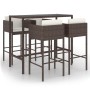 5-piece garden bar set with brown synthetic rattan cushions by vidaXL, Garden sets - Ref: Foro24-3094792, Price: 425,94 €, Di...