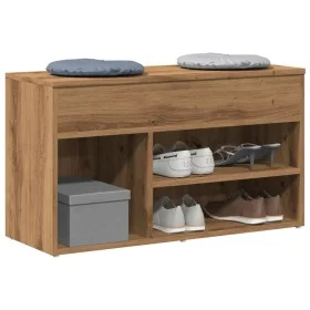 Engineered wood oak artisan shoe bench 80x30x45 cm by , Shoe racks and shoe organizers - Ref: Foro24-856757, Price: 74,96 €, ...