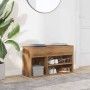 Engineered wood oak artisan shoe bench 80x30x45 cm by , Shoe racks and shoe organizers - Ref: Foro24-856757, Price: 77,60 €, ...