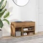 Ingenieurholzschuhbank Eiche Handwerker 80x30x45 cm von , Schuhregale und Schuhorganisatoren - Ref: Foro24-856757, Preis: 75,...