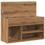 Engineered wood oak artisan shoe bench 80x30x45 cm by , Shoe racks and shoe organizers - Ref: Foro24-856757, Price: 77,60 €, ...