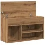 Ingenieurholzschuhbank Eiche Handwerker 80x30x45 cm von , Schuhregale und Schuhorganisatoren - Ref: Foro24-856757, Preis: 75,...