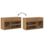 Ingenieurholzschuhbank Eiche Handwerker 80x30x45 cm von , Schuhregale und Schuhorganisatoren - Ref: Foro24-856757, Preis: 75,...