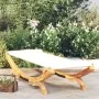 Cream curved solid wood sun lounger 100x188.5x44 cm by vidaXL, Outdoor beds - Ref: Foro24-313947, Price: 122,82 €, Discount: %