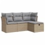 Garden sofa set with 4-piece synthetic rattan beige cushions by , Garden sets - Ref: Foro24-3325255, Price: 263,55 €, Discoun...