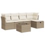 Gartensofa-Set mit 6-teiligen Kissen aus synthetischem Rattan in Beige. von , Gartensets - Ref: Foro24-3325274, Preis: 410,83...