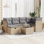Set sofás de jardín 7 piezas y cojines ratán sintético beige de , Conjuntos de jardín - Ref: Foro24-3325295, Precio: 436,66 €...