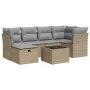 Garden set with 7 pieces of sofas and beige synthetic rattan cushions. by , Garden sets - Ref: Foro24-3325295, Price: 436,13 ...