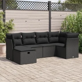 6-piece garden sofa set with black synthetic rattan cushions by , Garden sets - Ref: Foro24-3325281, Price: 399,03 €, Discoun...
