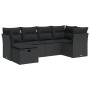 6-teiliges Gartensofa-Set und Kissen aus schwarzem Kunststoff-Rattan. von , Gartensets - Ref: Foro24-3325281, Preis: 419,99 €...