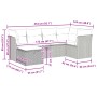 6-teiliges Gartensofa-Set und Kissen aus schwarzem Kunststoff-Rattan. von , Gartensets - Ref: Foro24-3325281, Preis: 419,99 €...