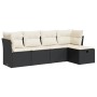 Set de muebles de jardín 5 pzas y cojines ratán sintético negro de , Conjuntos de jardín - Ref: Foro24-3325262, Precio: 300,94 €