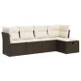 Set comedor de jardín 5 piezas y cojines ratán sintético marrón de , Conjuntos de jardín - Ref: Foro24-3325269, Precio: 320,0...