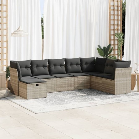 Gartensofa-Set, 8-teilig, mit grauen Kissen aus synthetischem Rattan von , Gartensets - Ref: Foro24-3325338, Preis: 539,37 €,...