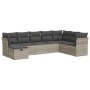 Gartensofa-Set, 8-teilig, mit grauen Kissen aus synthetischem Rattan von , Gartensets - Ref: Foro24-3325338, Preis: 539,37 €,...