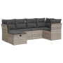 Garden sofa set 6 pieces and gray synthetic rattan cushions by , Garden sets - Ref: Foro24-3325288, Price: 399,26 €, Discount: %