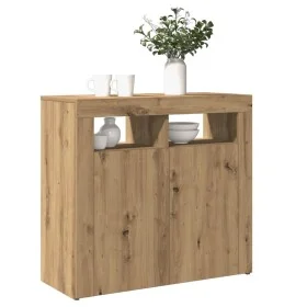 LED lighted oak wood sideboard artisan engineering 80x35x75 cm by , Sideboards - Ref: Foro24-856362, Price: 98,52 €, Discount: %