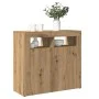 Aparador luces LED madera ingeniería roble artisan 80x35x75 cm de , Aparadores - Ref: Foro24-856362, Precio: 98,37 €, Descuen...