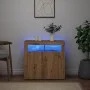 LED lighted oak wood sideboard artisan engineering 80x35x75 cm by , Sideboards - Ref: Foro24-856362, Price: 98,52 €, Discount: %