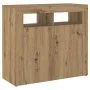 LED lighted oak wood sideboard artisan engineering 80x35x75 cm by , Sideboards - Ref: Foro24-856362, Price: 98,52 €, Discount: %