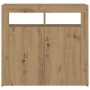 LED lighted oak wood sideboard artisan engineering 80x35x75 cm by , Sideboards - Ref: Foro24-856362, Price: 98,52 €, Discount: %
