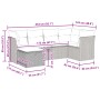 Garden sofa set 6 pieces and gray synthetic rattan cushions by , Garden sets - Ref: Foro24-3325288, Price: 399,26 €, Discount: %