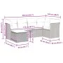 Garden sofa set 6 pieces and gray synthetic rattan cushions by , Garden sets - Ref: Foro24-3325288, Price: 427,14 €, Discount: %