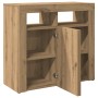 LED lighted oak wood sideboard artisan engineering 80x35x75 cm by , Sideboards - Ref: Foro24-856362, Price: 100,13 €, Discoun...