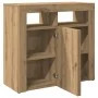 LED lighted oak wood sideboard artisan engineering 80x35x75 cm by , Sideboards - Ref: Foro24-856362, Price: 98,52 €, Discount: %