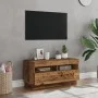 TV stand with LED lights, aged engineered wood, 80x35x40 cm by , TV Furniture - Ref: Foro24-856357, Price: 65,41 €, Discount: %
