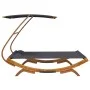 Lounger with anthracite gray curved wood canopy 165x203x138 cm by vidaXL, Outdoor beds - Ref: Foro24-313952, Price: 287,69 €,...