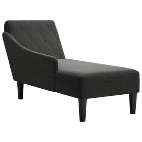 Sun lounger with pillow and right armrest in black fabric by , Daybeds - Ref: Foro24-4009767, Price: 126,40 €, Discount: %