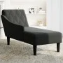 Sun lounger with pillow and right armrest in black fabric by , Daybeds - Ref: Foro24-4009767, Price: 124,99 €, Discount: %