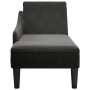 Sun lounger with pillow and right armrest in black fabric by , Daybeds - Ref: Foro24-4009767, Price: 126,40 €, Discount: %