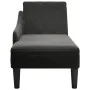 Sun lounger with pillow and right armrest in black fabric by , Daybeds - Ref: Foro24-4009767, Price: 124,99 €, Discount: %